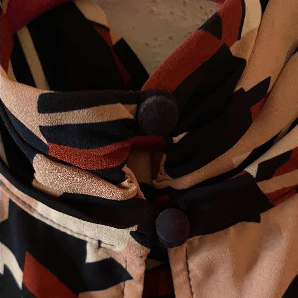 Veronica M Zigzag Patterned Blouse - Black, Tan A… - image 4